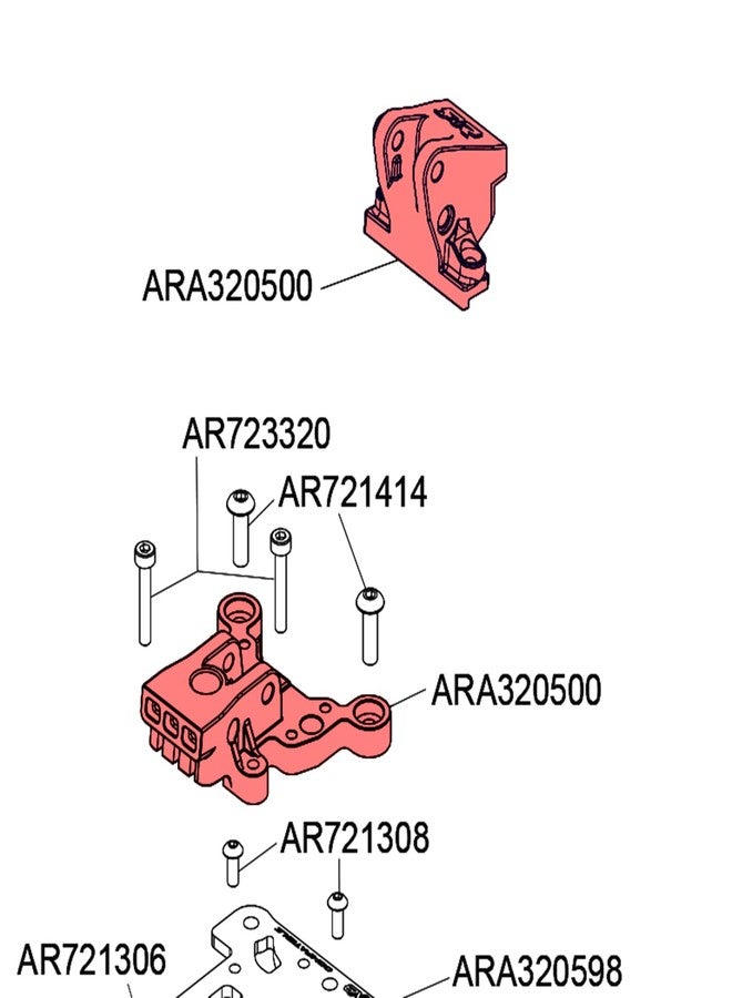 دعامات مركزية أمامية وخلفية لسيارات Arrma 6S بمقياس 1/8 Kraton/Notorious/Outcast/Talion/ بمقياس 1/7 Mojave/Felony/Infraction/Fireteam، Limitless، قطع غيار من الألومنيوم، رقم القطعة ARA320500 - Image 3